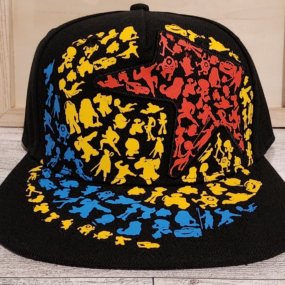 Disney Pixar Disney 100 Logo Star Character Ball Cap Hat Black New w/tags